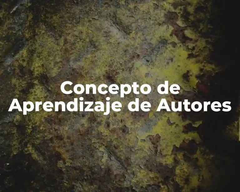 Concepto de Aprendizaje de Autores