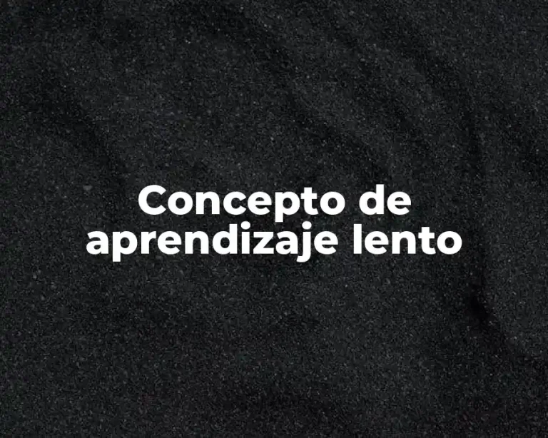 Concepto de aprendizaje lento