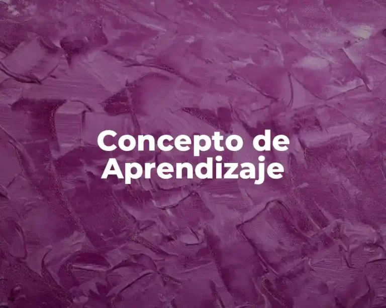 Concepto de Aprendizaje