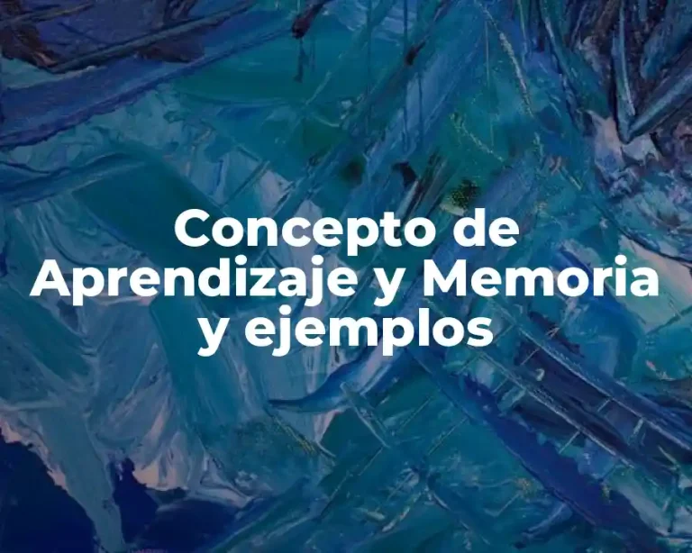 Concepto de Aprendizaje y Memoria y ejemplos