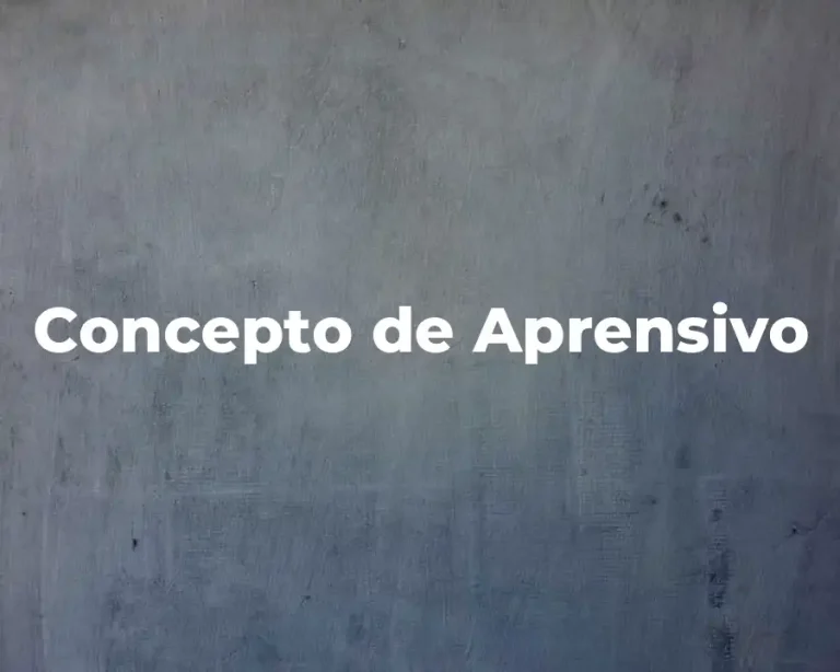 Concepto de Aprensivo