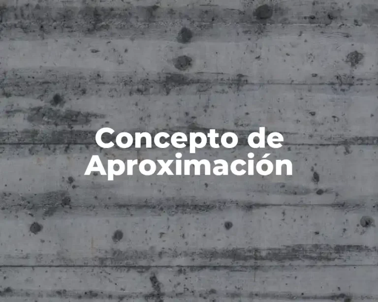Concepto de Aproximación