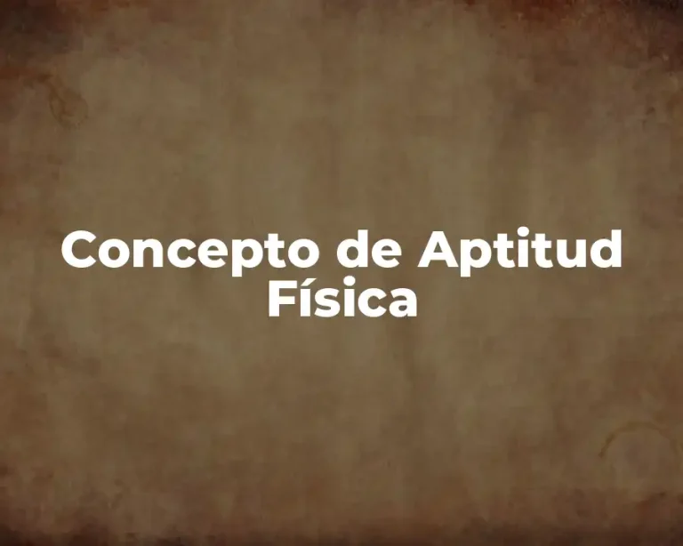 Concepto de Aptitud Física