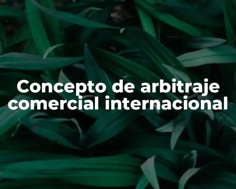 Concepto de arbitraje comercial internacional