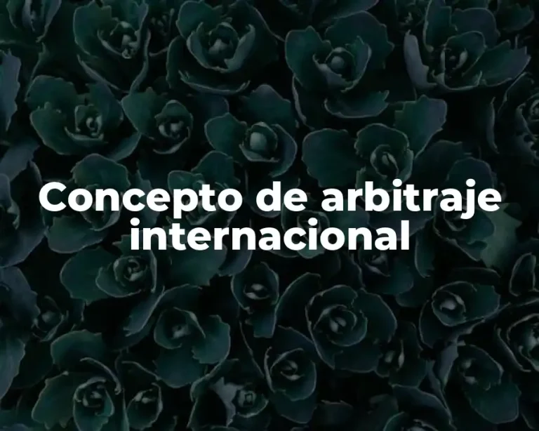 Concepto de arbitraje internacional