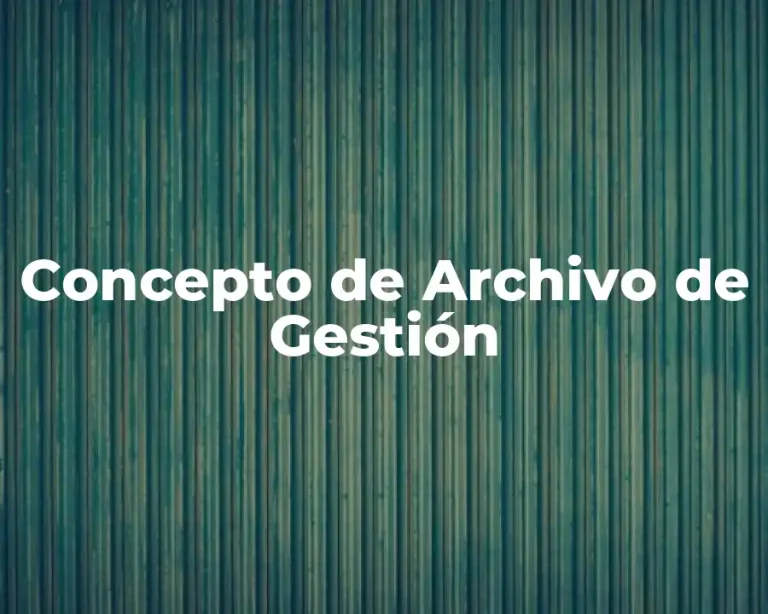 Concepto de Archivo de Gestión