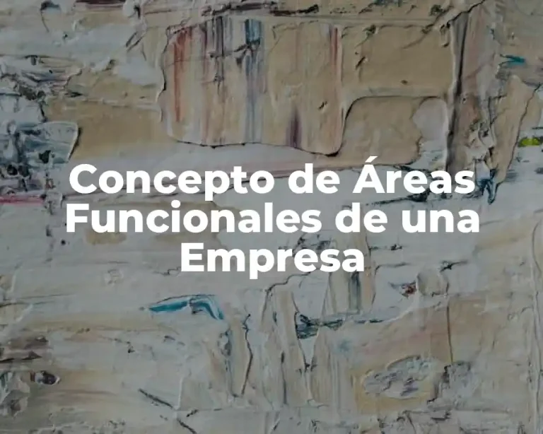 Concepto de Áreas Funcionales de una Empresa