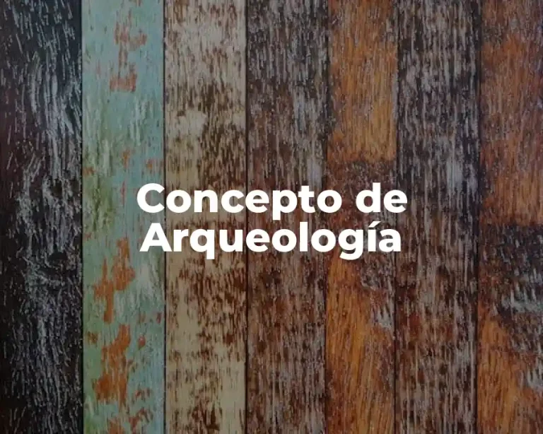 Concepto de Arqueología