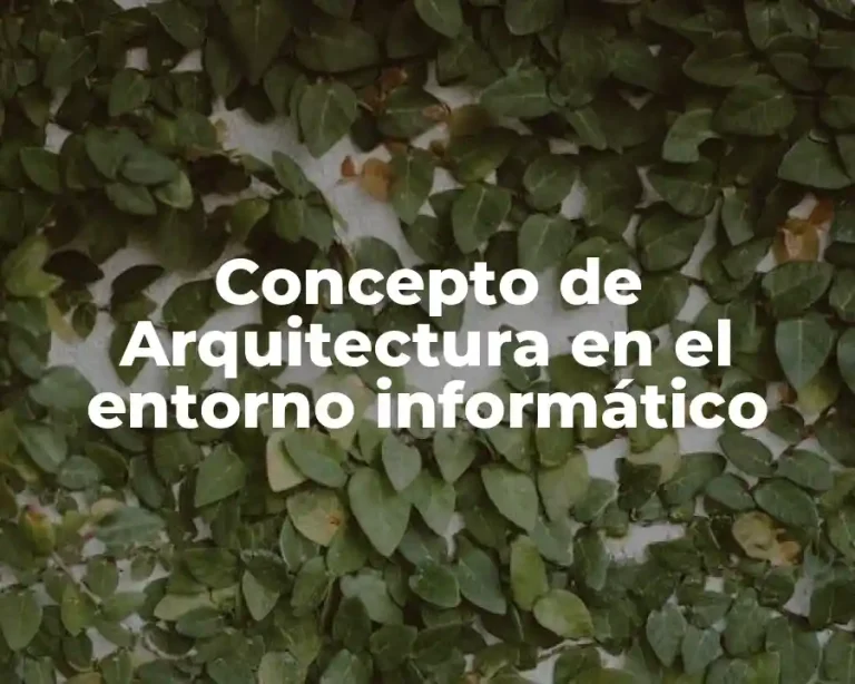 Concepto de Arquitectura en el entorno informático