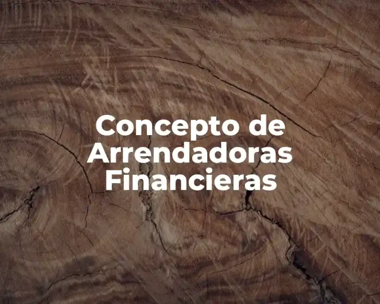 Concepto de Arrendadoras Financieras