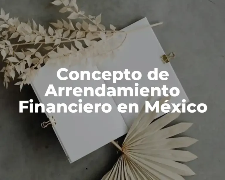 Concepto de Arrendamiento Financiero en México