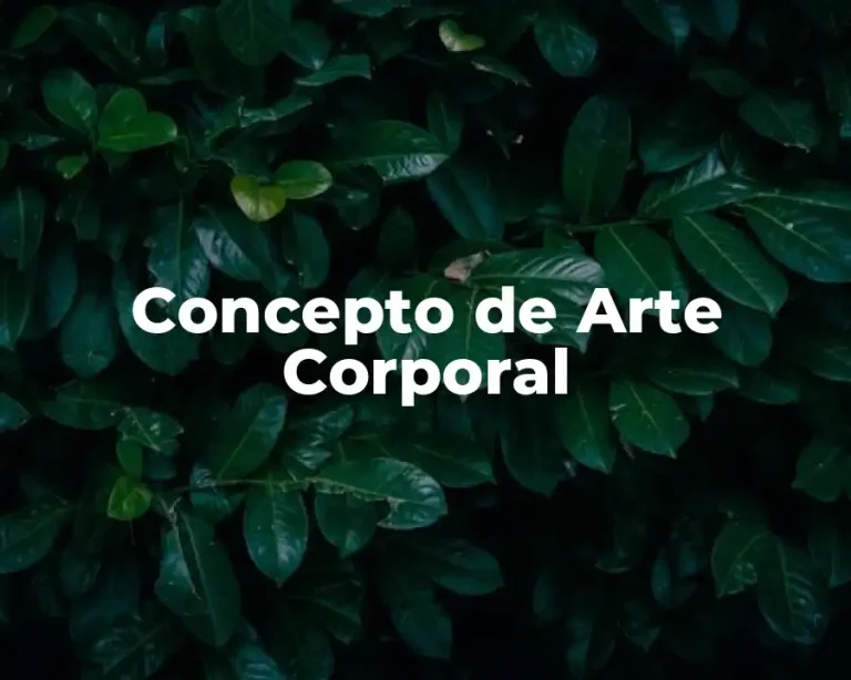 Concepto de Arte Corporal