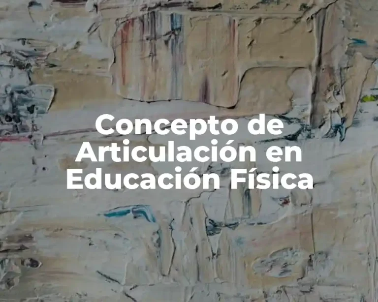 Concepto de Articulación en Educación Física
