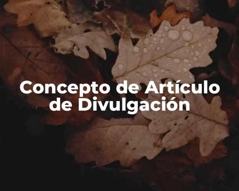 Concepto de Artículo de Divulgación