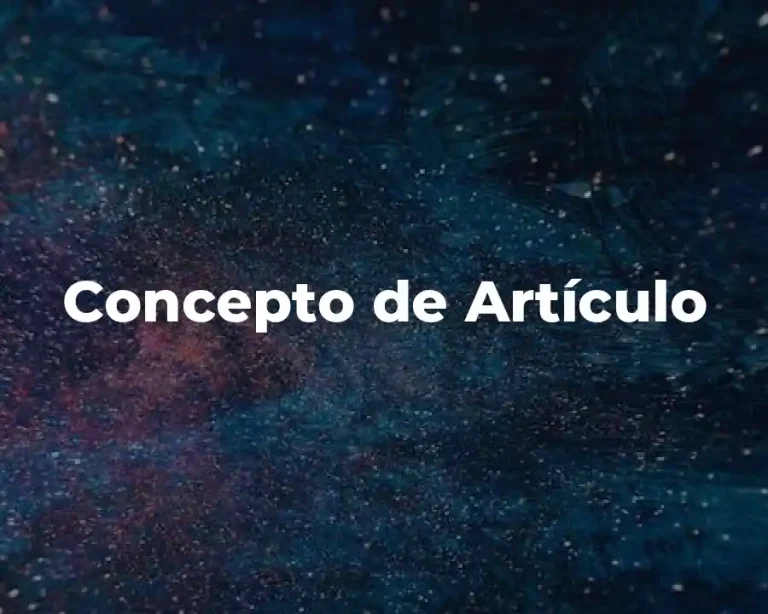 Concepto de Artículo