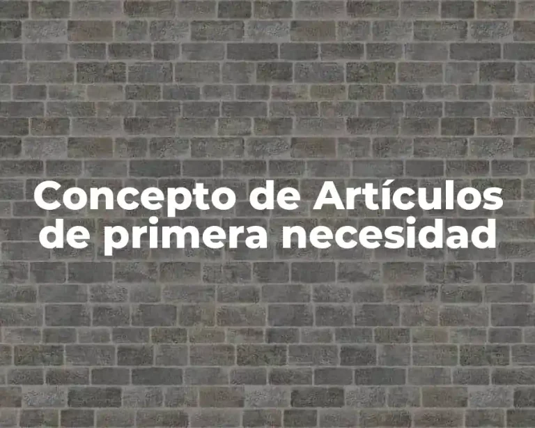 Concepto de Artículos de primera necesidad