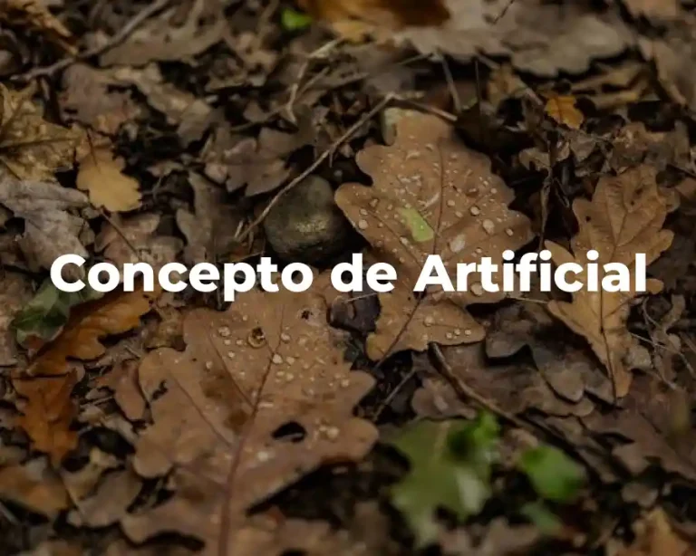 Concepto de Artificial