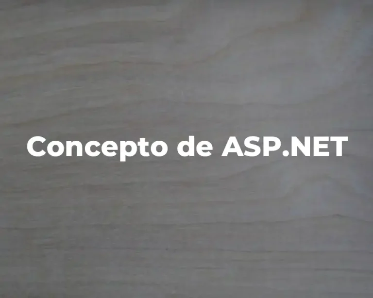 Concepto de ASP.NET