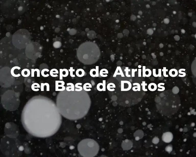 Concepto de Atributos en Base de Datos