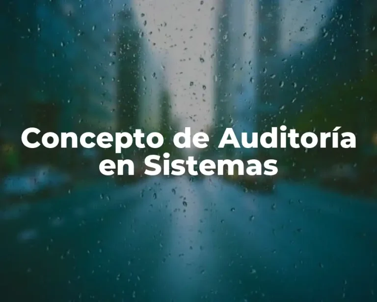 Concepto de Auditoría en Sistemas