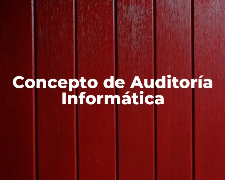 Concepto de Auditoría Informática