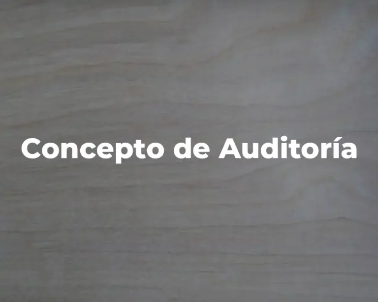 Concepto de Auditoría