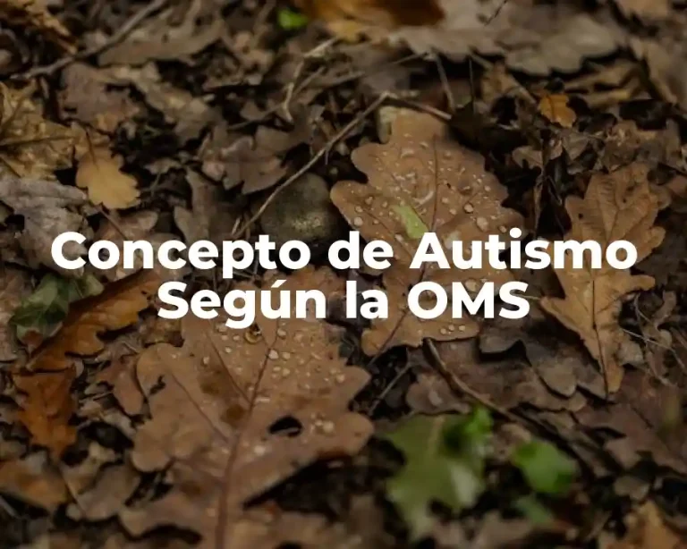 Concepto de Autismo Según la OMS