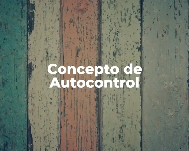 Concepto de Autocontrol