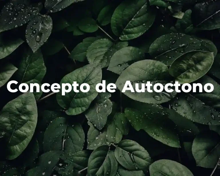 Concepto de Autoctono