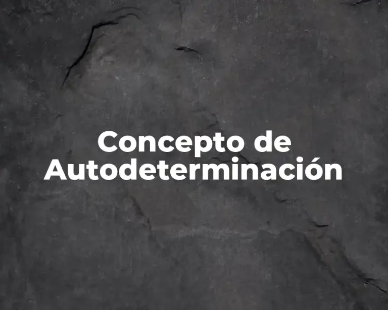 Concepto de Autodeterminación