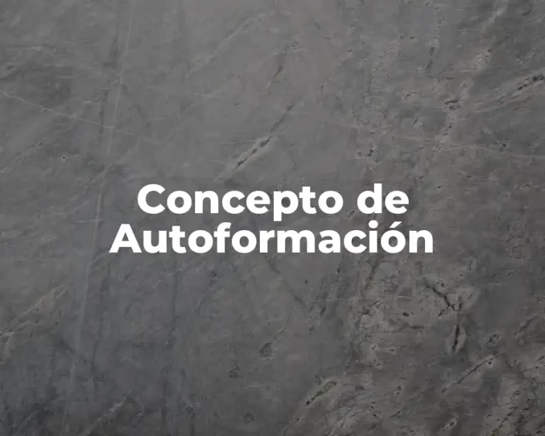Concepto de Autoformación