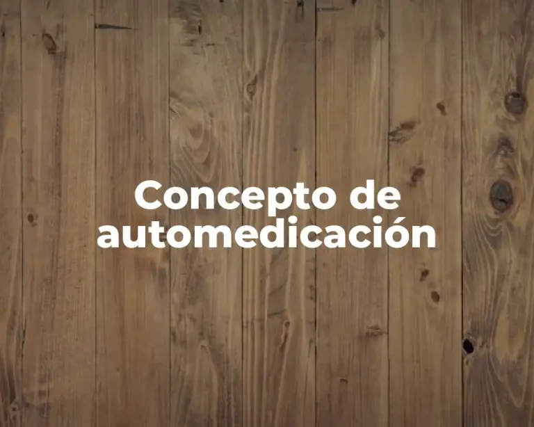 Concepto de automedicación
