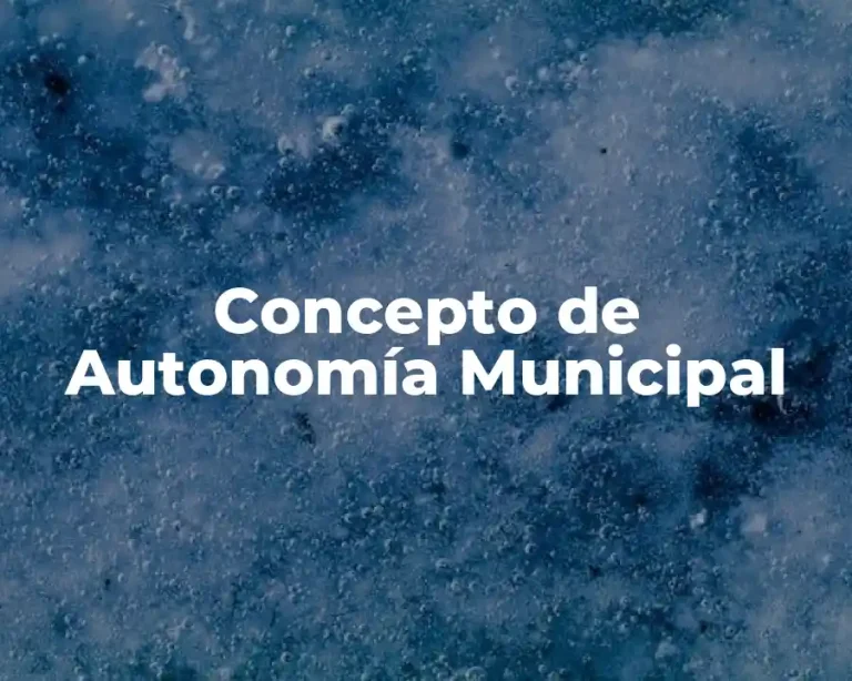 Concepto de Autonomía Municipal