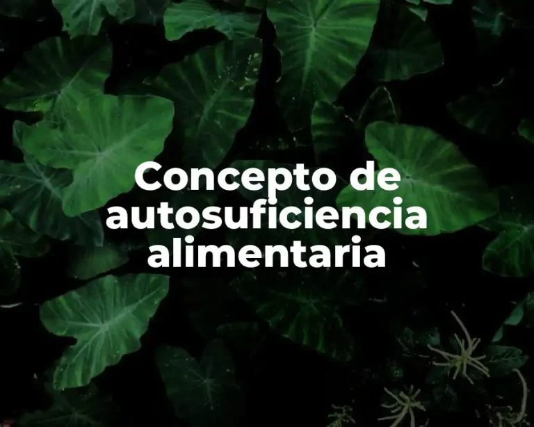 Concepto de autosuficiencia alimentaria