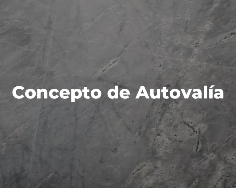 Concepto de Autovalía