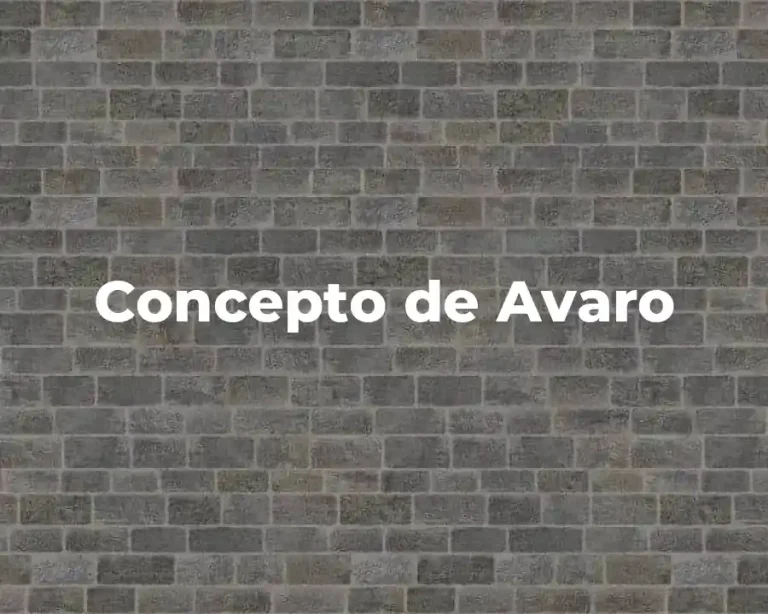 Concepto de Avaro