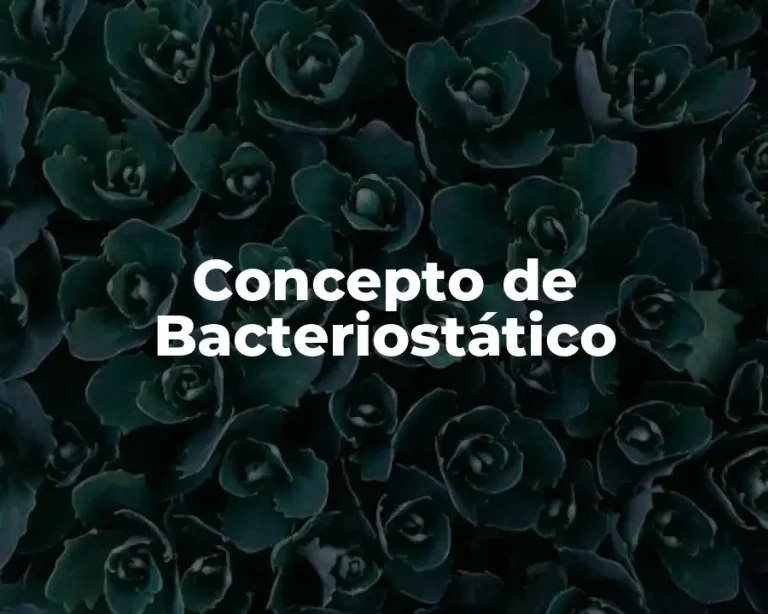 Concepto de Bacteriostático