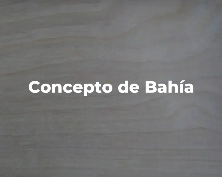 Concepto de Bahía