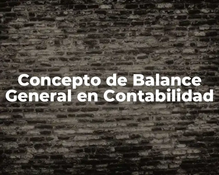 Concepto de Balance General en Contabilidad