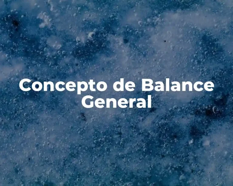 Concepto de Balance General