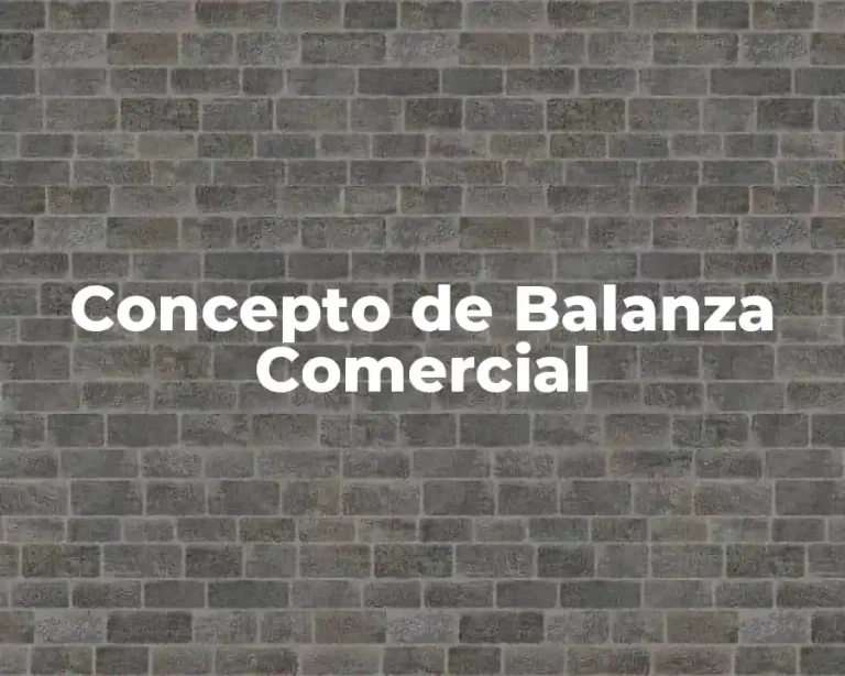 Concepto de Balanza Comercial