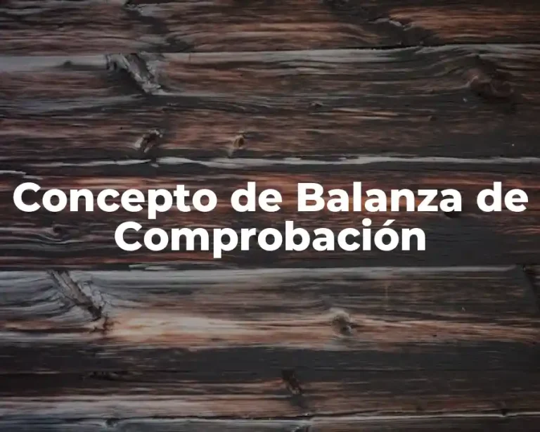 Concepto de Balanza de Comprobación