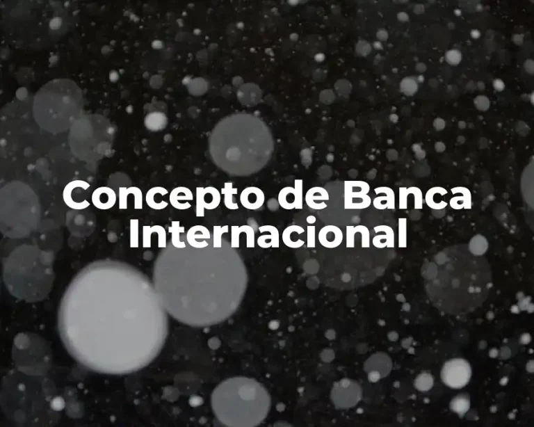 Concepto de Banca Internacional