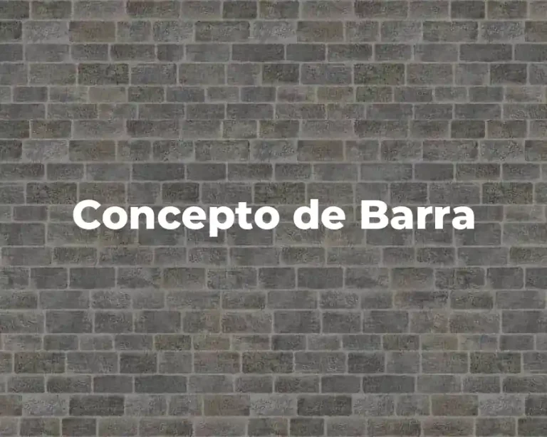 Concepto de Barra