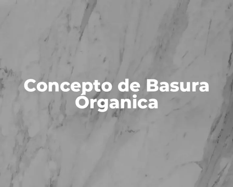 Concepto de Basura Órganica