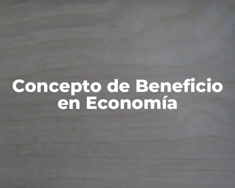 Concepto de Beneficio en Economía