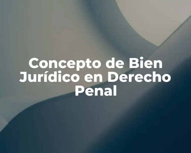 Concepto de Bien Jurídico en Derecho Penal