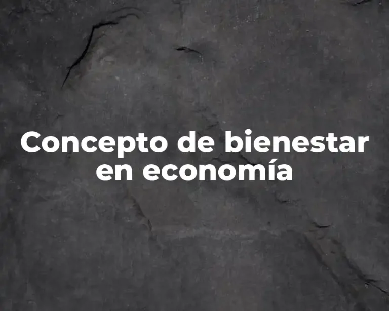 Concepto de bienestar en economía