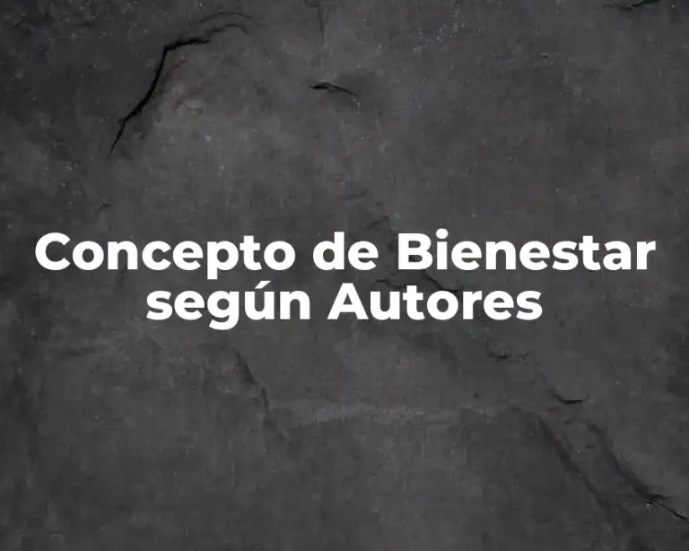 Concepto de Bienestar según Autores