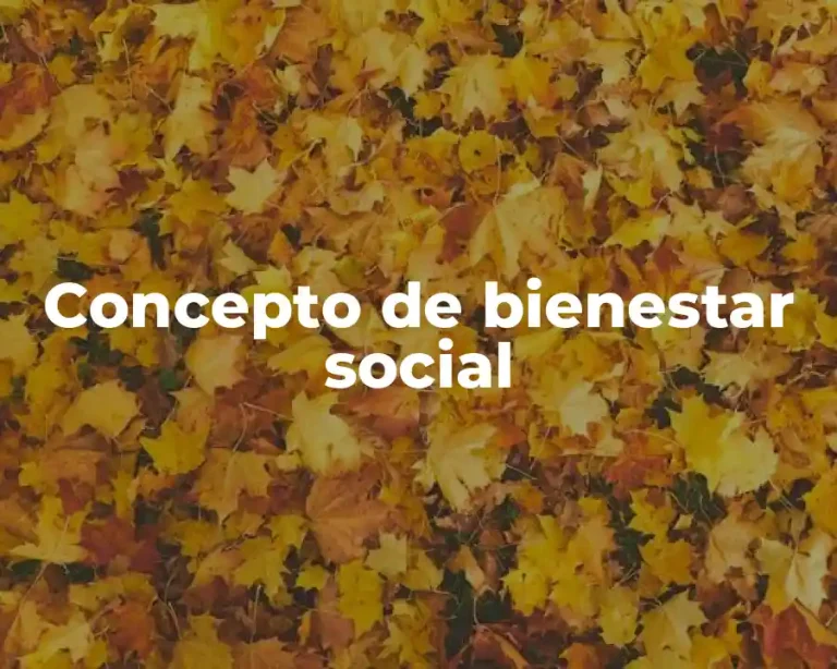 Concepto de bienestar social